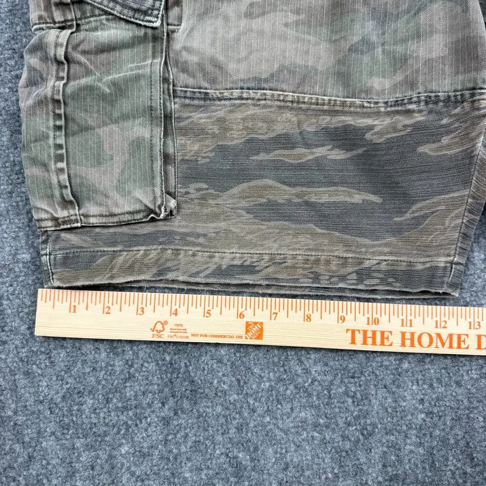 Lucky Brand Mens Camo Cargo Shorts Size 40 Ripstop Military Utility Hunting Y2K